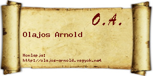 Olajos Arnold névjegykártya