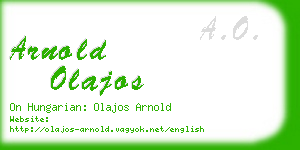 arnold olajos business card